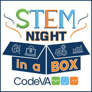 STEM Night in a Box (navy border, white background)